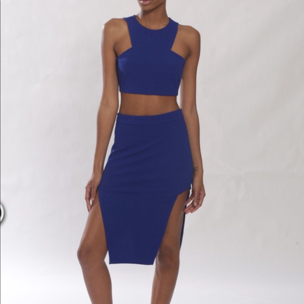 Two piece set Ladies Knit Crop Top Set